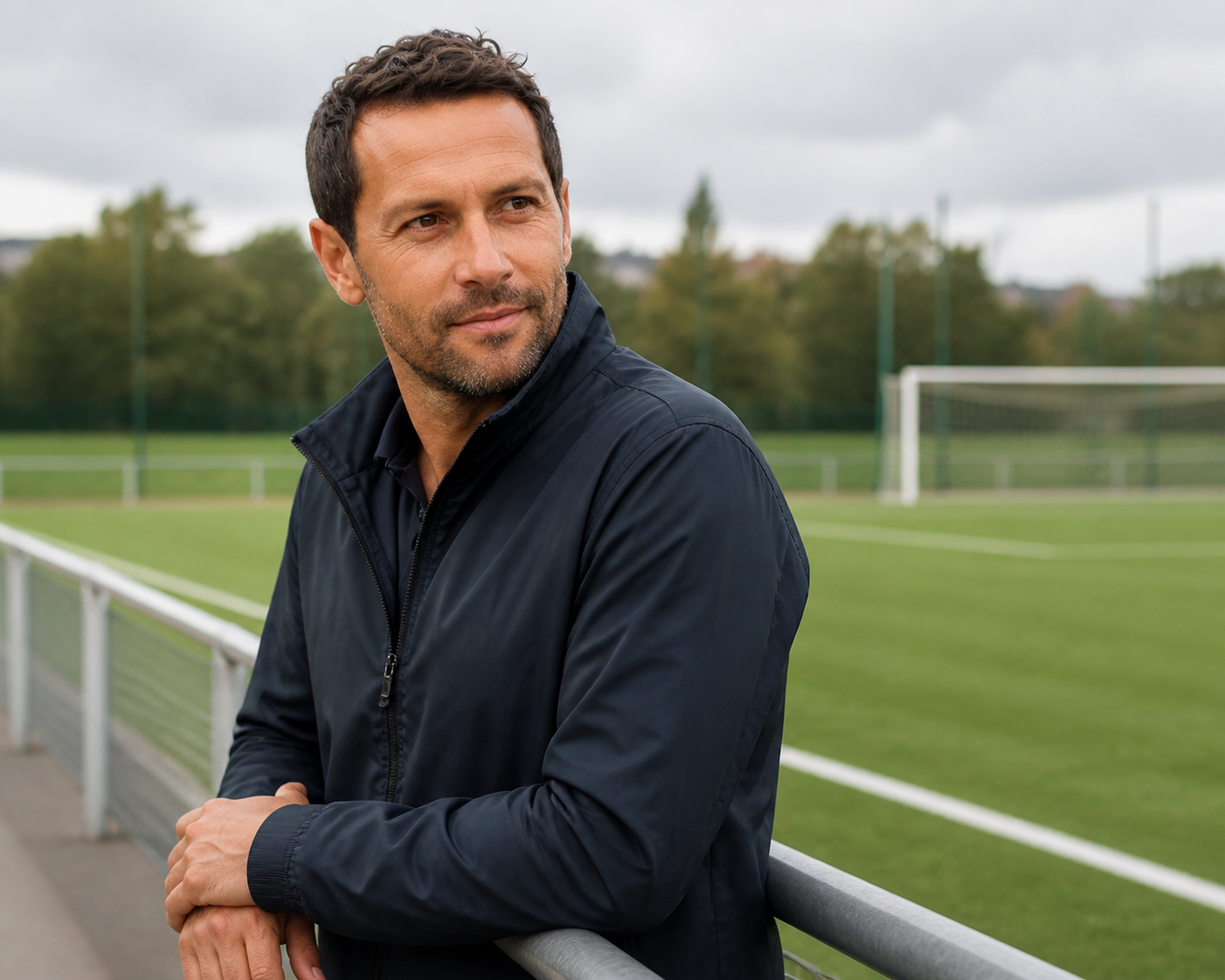 Guillaume Cheikhov au bord d'un terrain de football